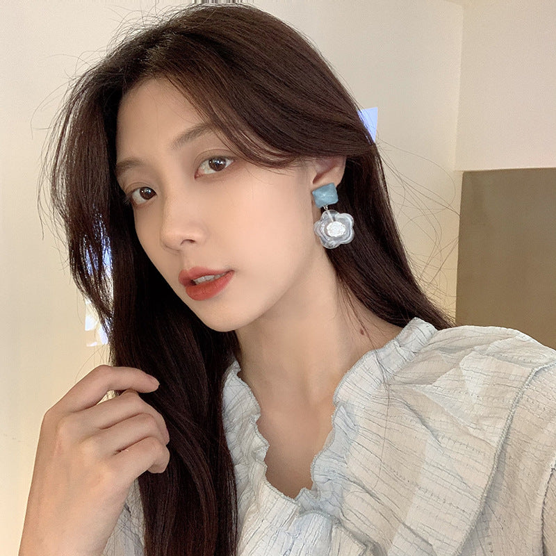 Camellia Bloom Luxury Clip-On Earrings