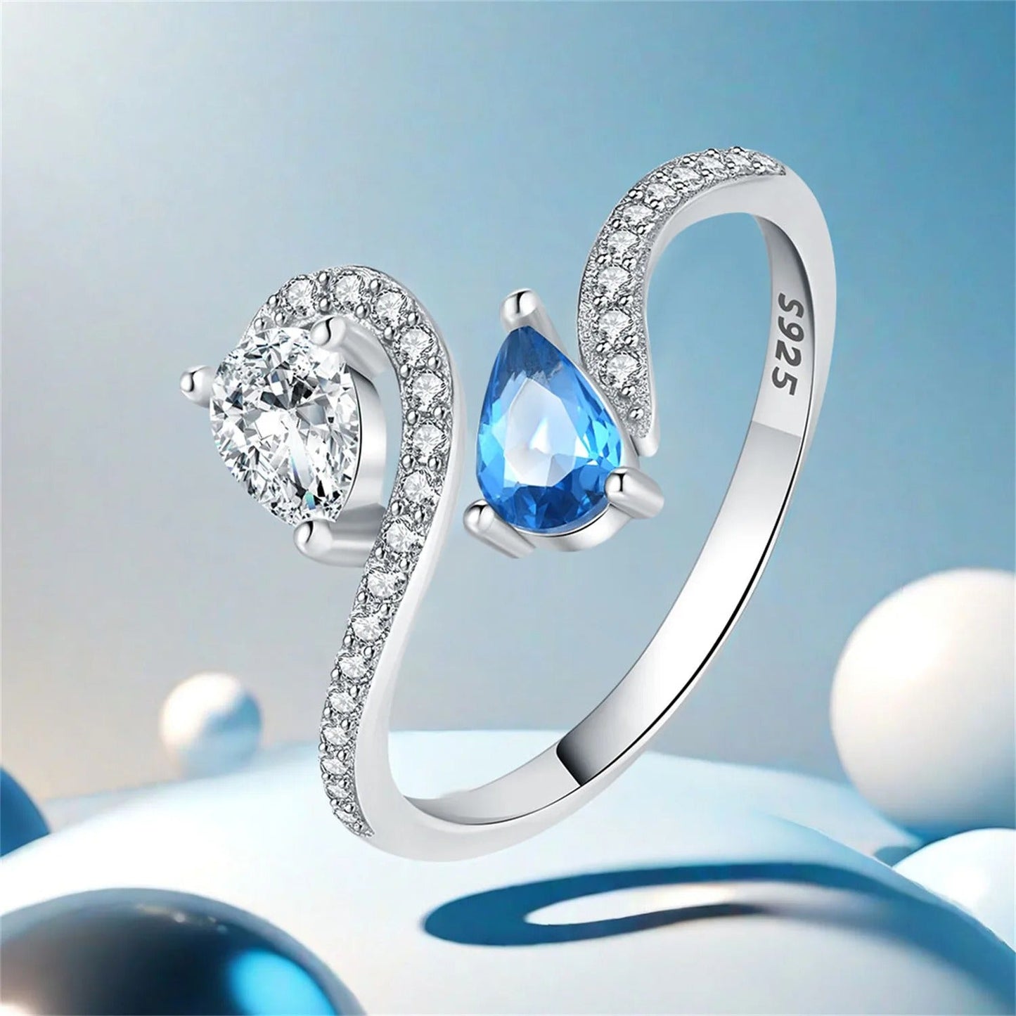 Classic Blue Zircon Opening Ring
