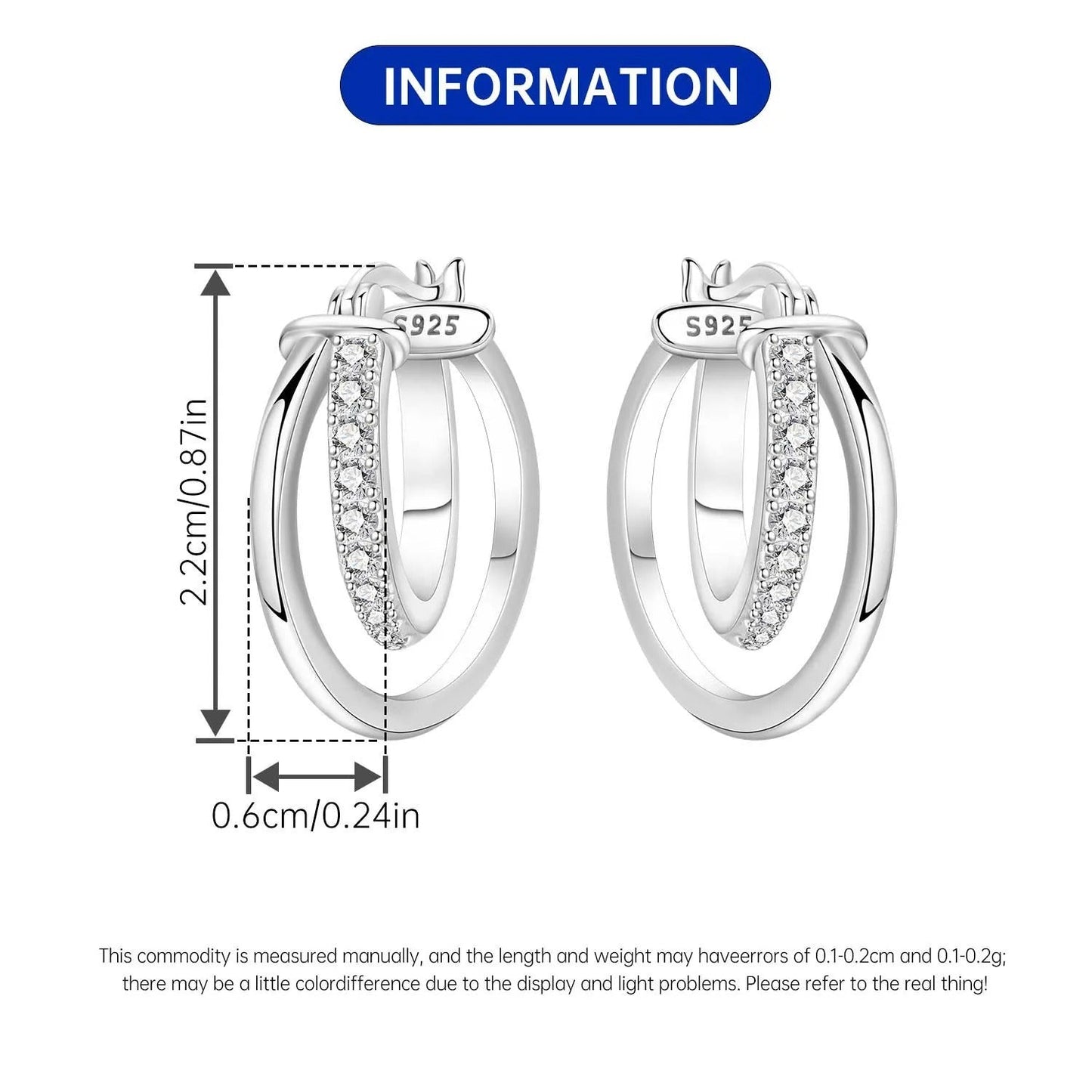Simple Crossed Double Ring Earrings